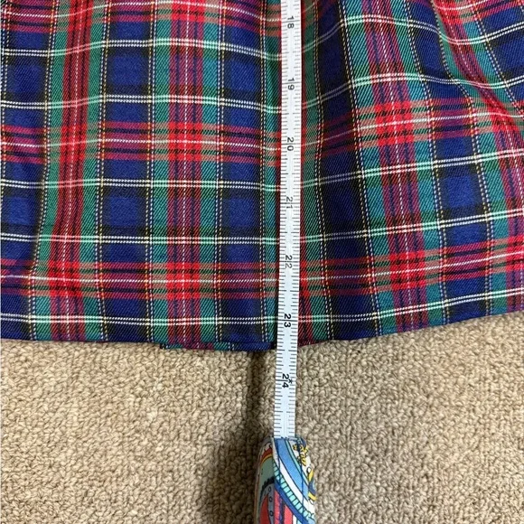 Laura Ashley: Girls.Navy / Green / Red Smocked Plaid Holiday Dress, Size 3T - Picture 5 of 12